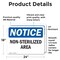 Signmission Non-Sterilized Area, 24 in W x Rectangle, Vinyl Decal OS-2PACK-NS-D-1824-L-15116 - alternate 3
